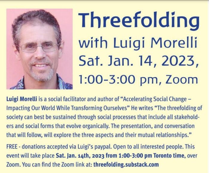 Anthroposophical Society in Canada Threefolding with Luigi Morelli